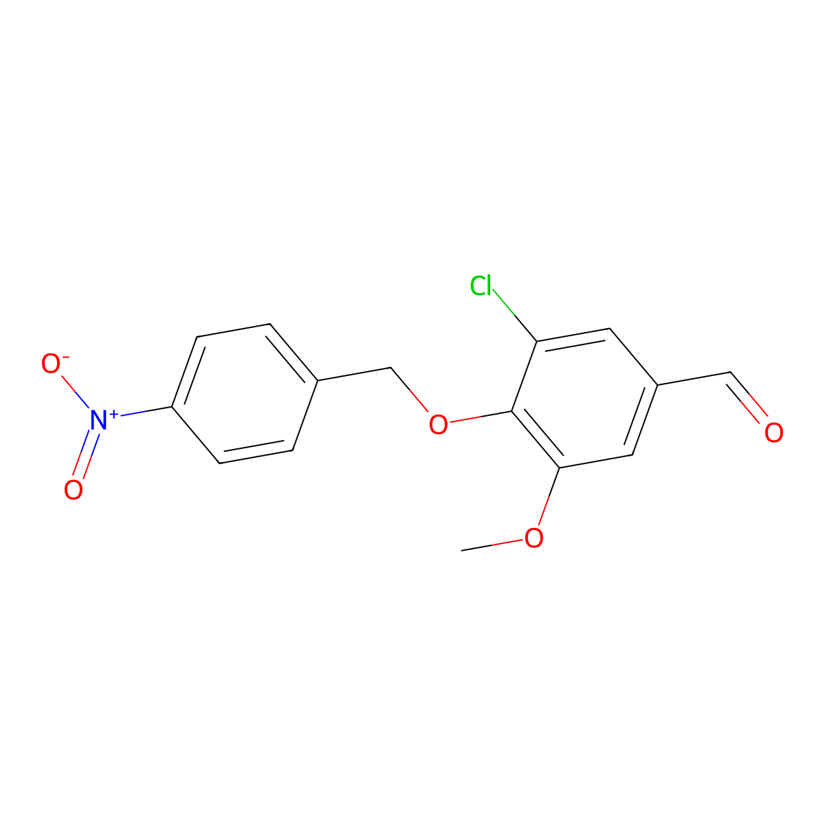 3-Chloro-5-methoxy-4-[(4-nitrobenzyl)oxy]benzaldehyde molecular structure, CAS 400070-29-3