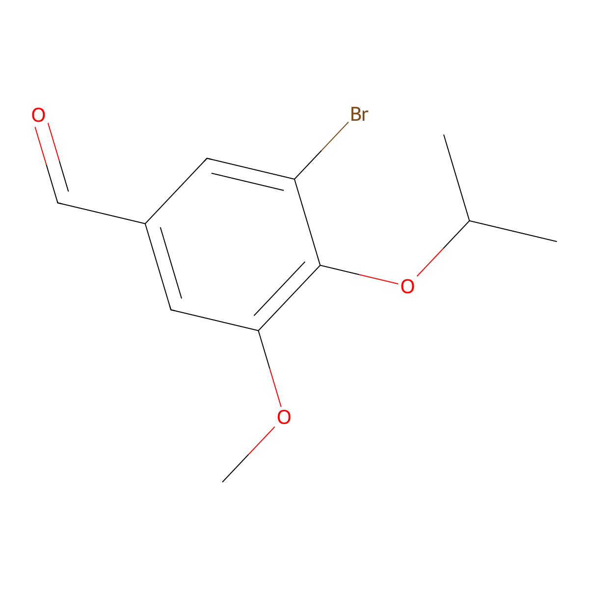 3-Bromo-4-isopropoxy-5-methoxybenzaldehyde molecular structure, CAS 400070-31-7