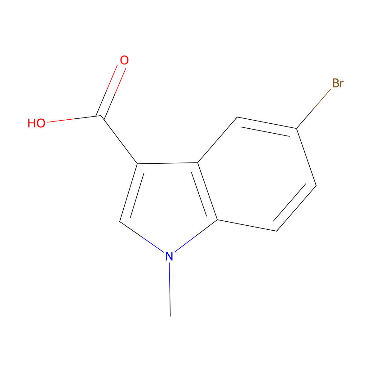 5-Bromo-1-methyl-1H-indole-3-carboxylic acid molecular structure, CAS 400071-95-6