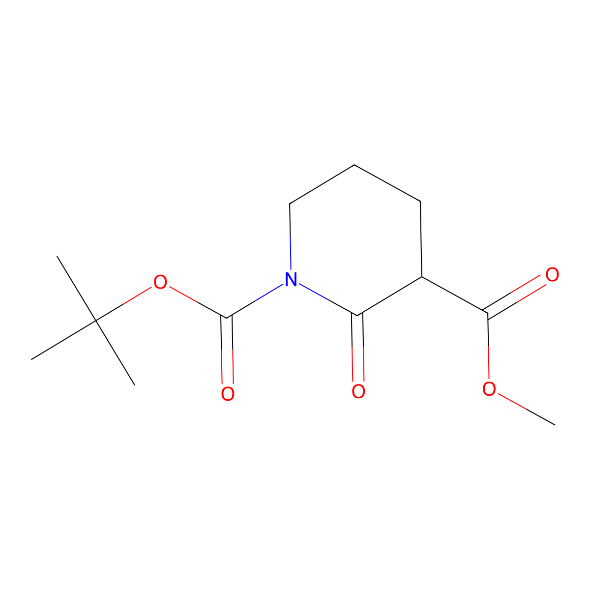 Methyl N-Boc-2-oxopiperidine-3-carboxylate molecular structure, CAS 400073-68-9
