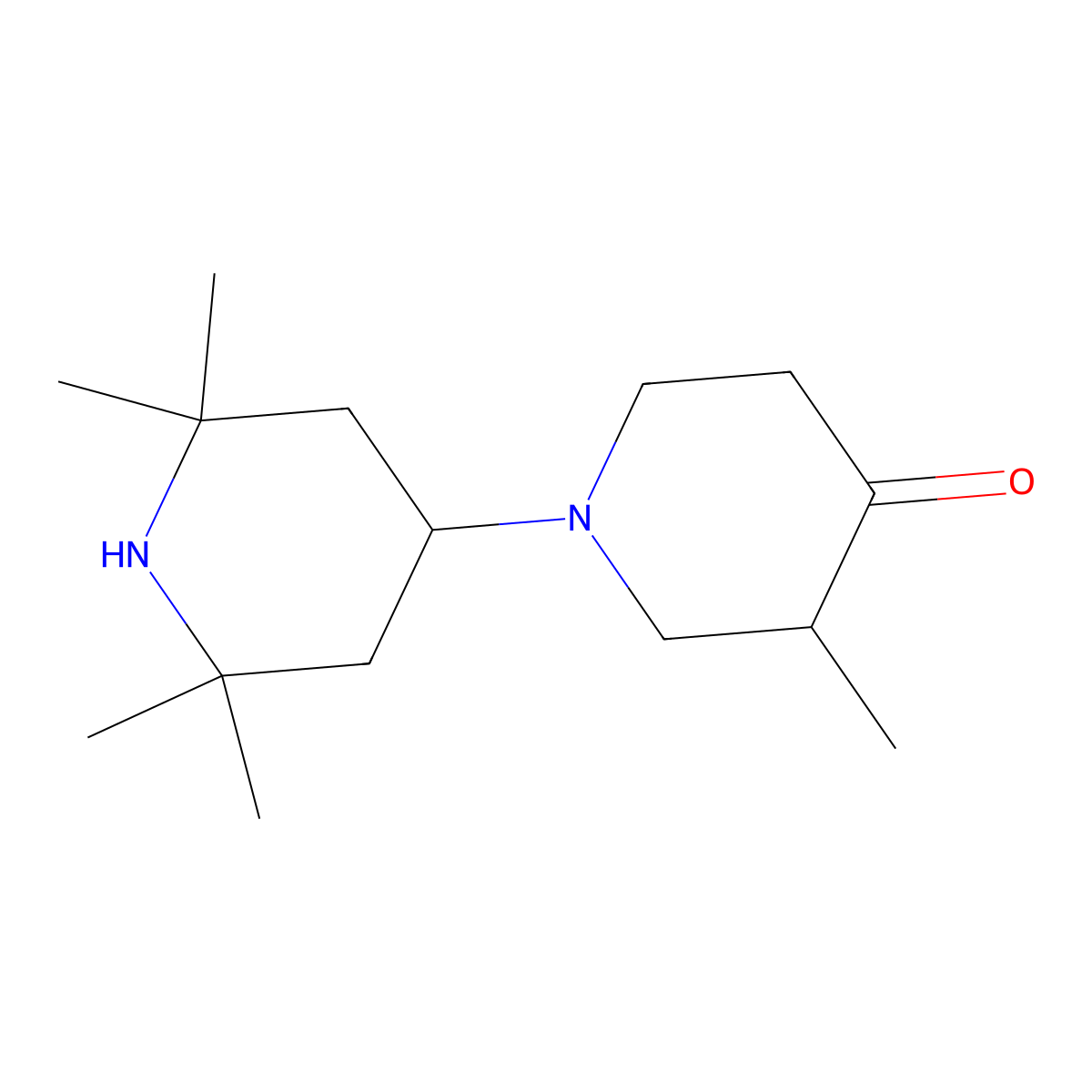 3-Methyl-1-(2,2,6,6-tetramethylpiperidin-4-yl)piperidin-4-one molecular structure, CAS 400073-77-0