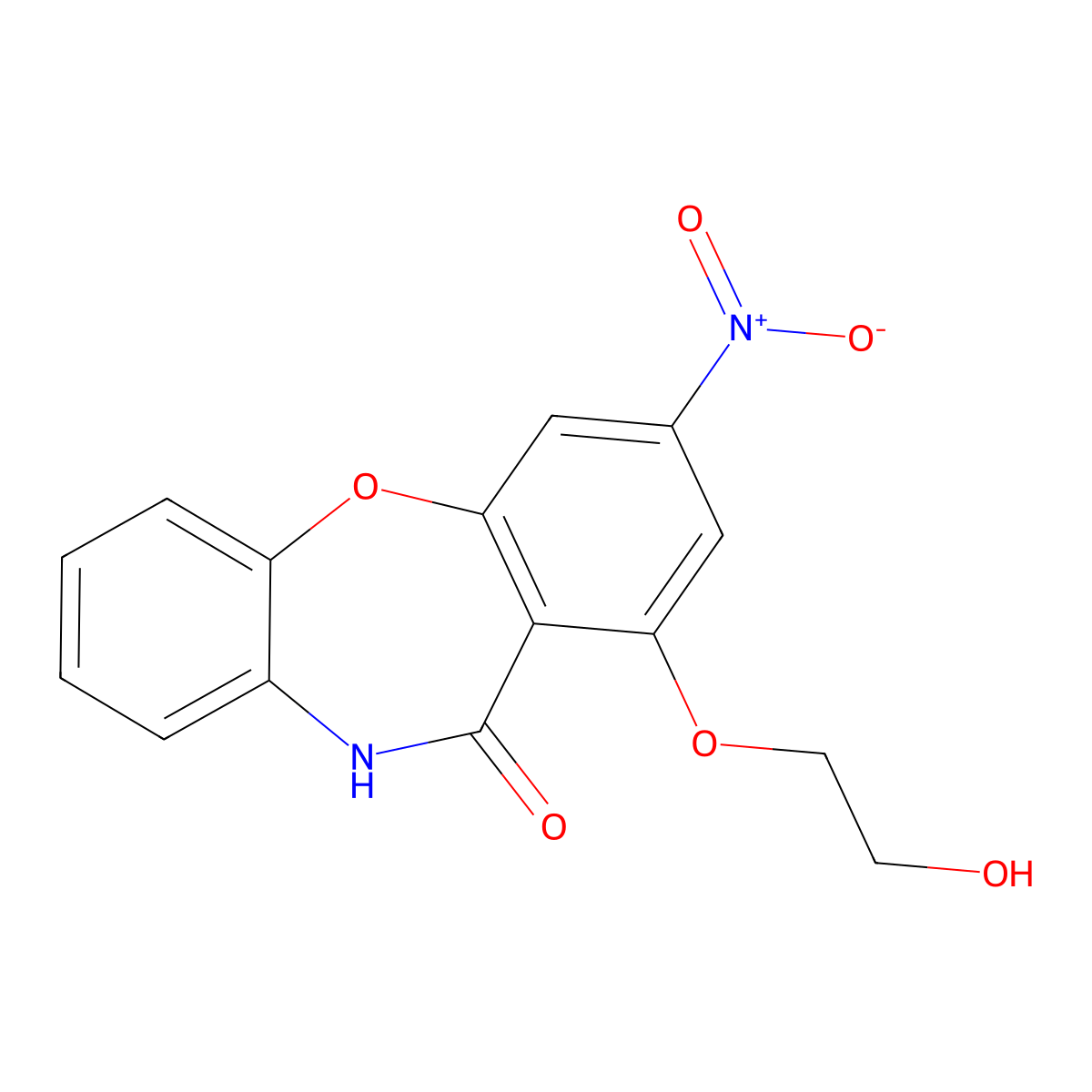 1-(2-Hydroxyethoxy)-3-nitrodibenz[b,f][1,4]oxazepin-11(10H)-one molecular structure, CAS 400073-83-8