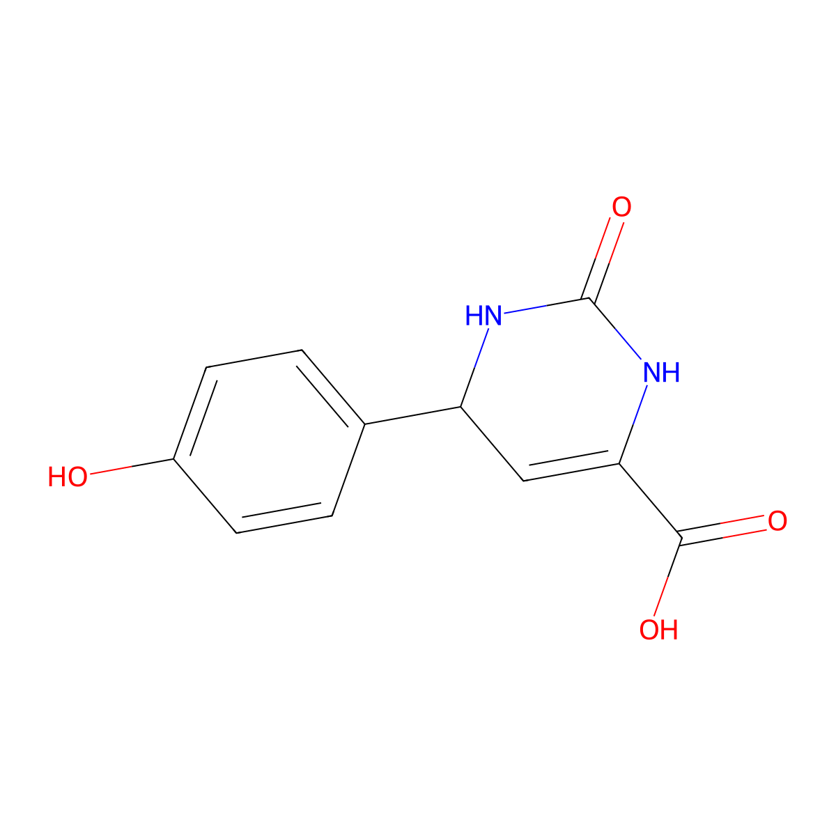 6-(4-Hydroxyphenyl)-2-oxo-1,2,3,6-tetrahydro-4-pyrimidinecarboxylic acid molecular structure, CAS 400073-94-1