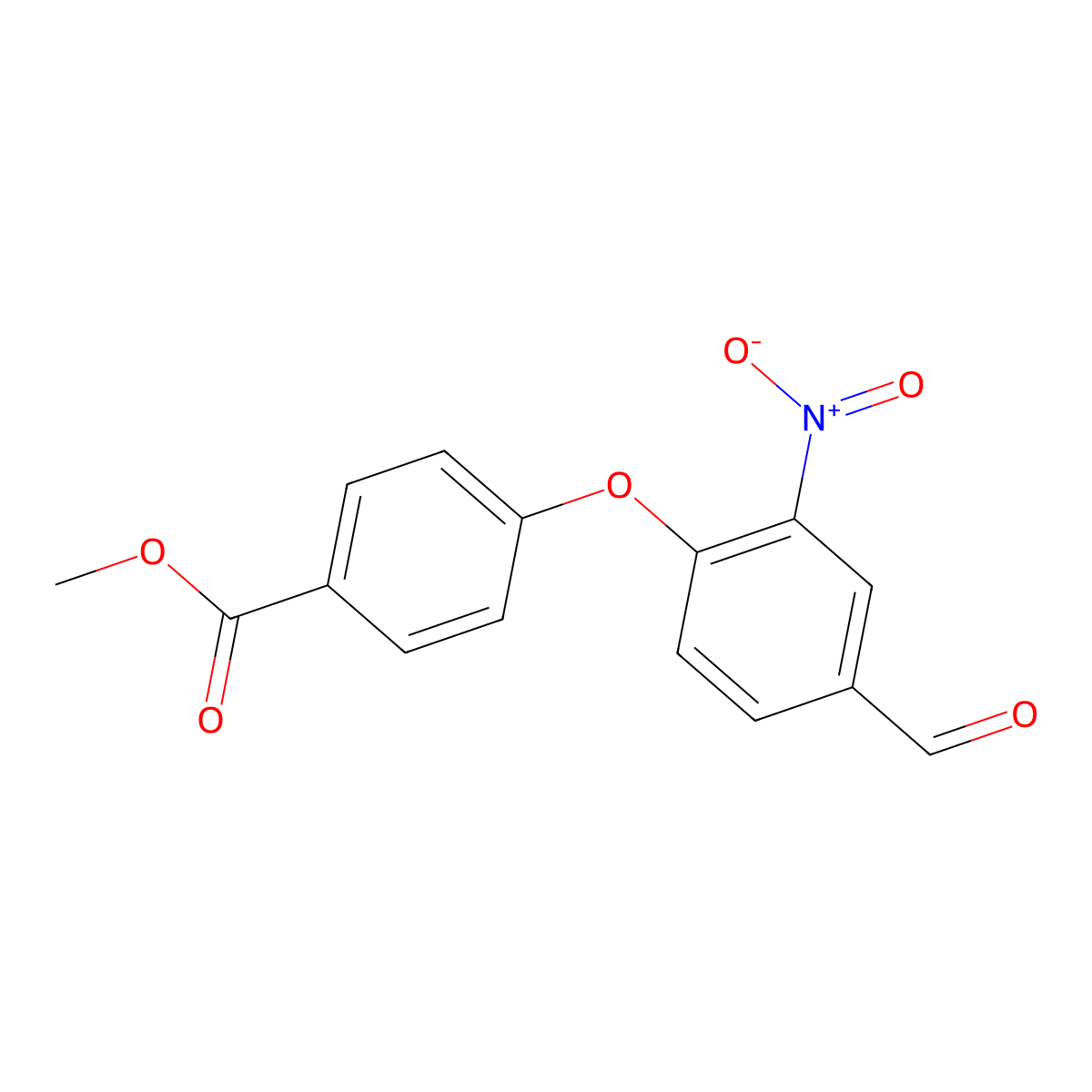 Methyl 4-(4-formyl-2-nitrophenoxy)benzoate molecular structure, CAS 400073-96-3