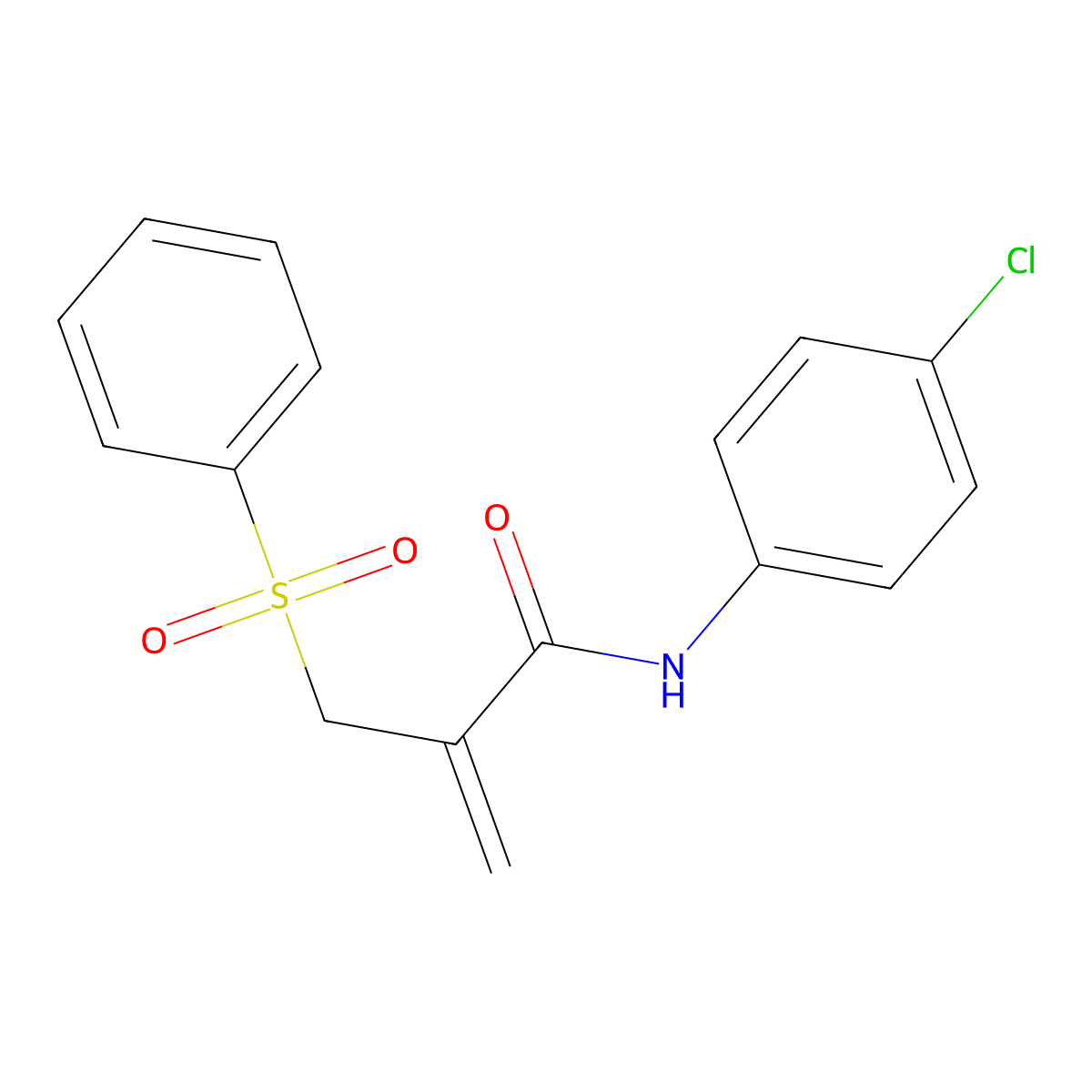 N-(4-chlorophenyl)-2-[(phenylsulfonyl)methyl]acrylamide molecular structure, CAS 400074-36-4
