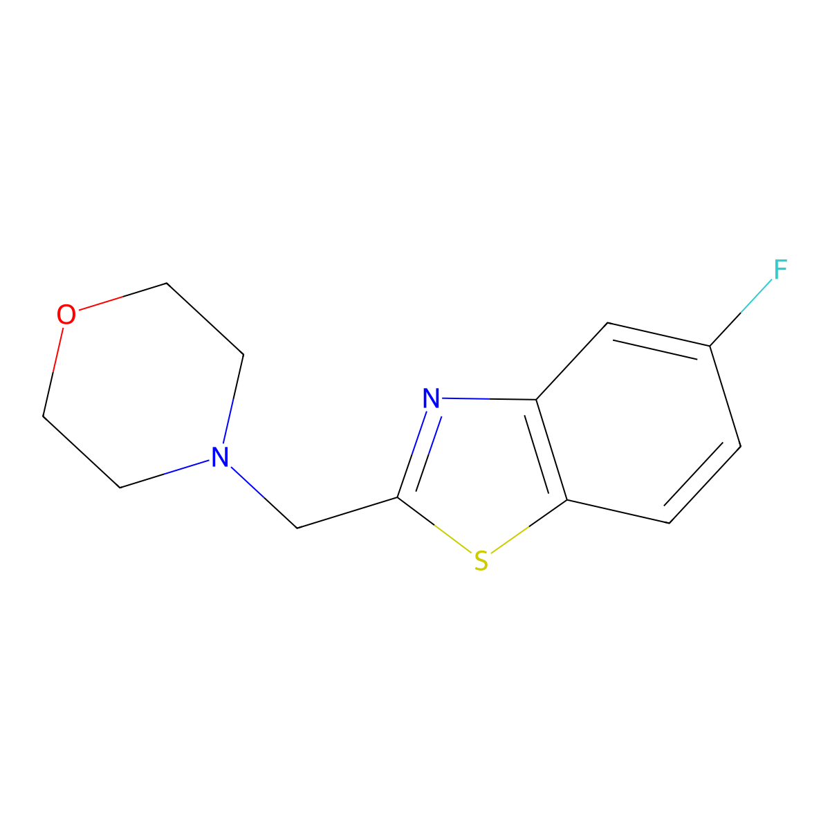 5-Fluoro-2-(morpholinomethyl)-1,3-benzothiazole molecular structure, CAS 400074-41-1