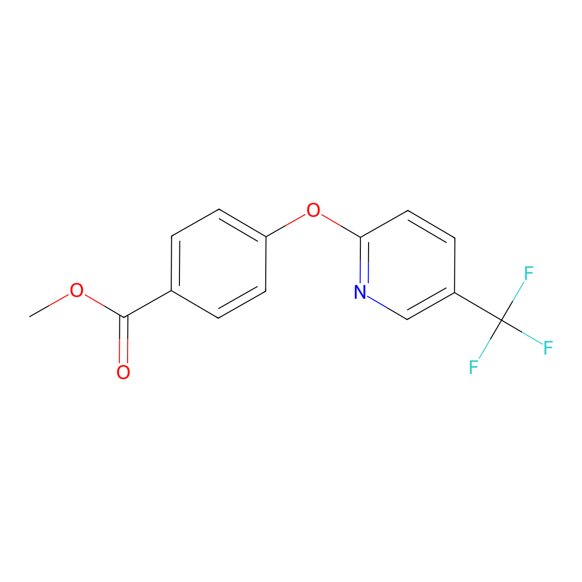 Methyl 4-{[5-(trifluoromethyl)-2-pyridinyl]oxy}benzenecarboxylate molecular structure, CAS 400074-56-8