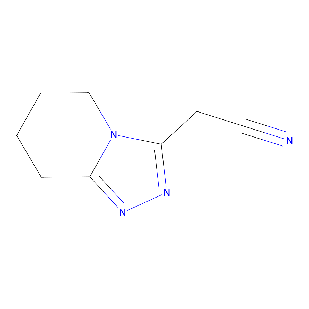 2-(5,6,7,8-Tetrahydro-[1,2,4]triazolo[4,3-a]pyridin-3-yl)acetonitrile molecular structure, CAS 400074-59-1
