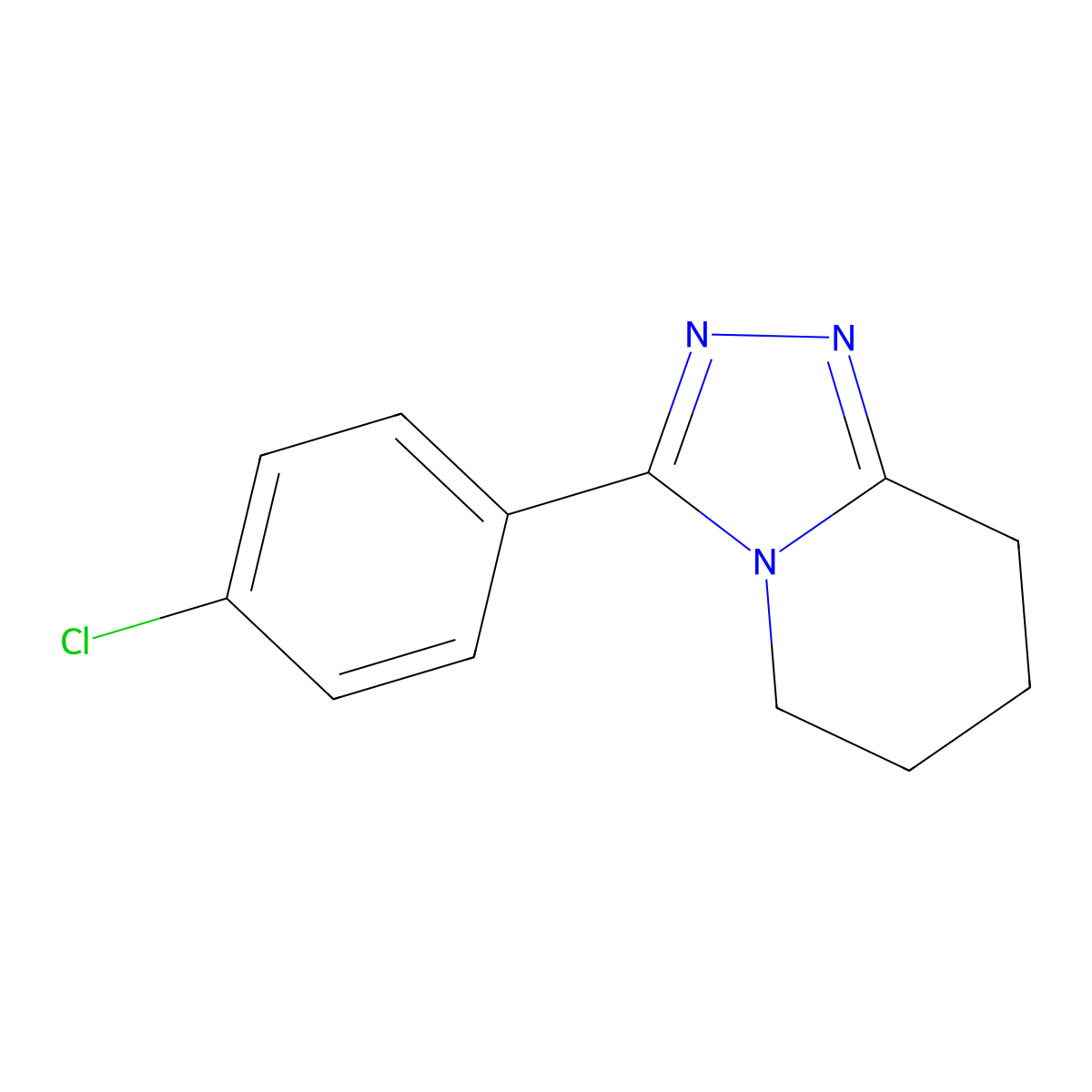 3-(4-Chlorophenyl)-5,6,7,8-tetrahydro[1,2,4]triazolo[4,3-a]pyridine molecular structure, CAS 400074-63-7