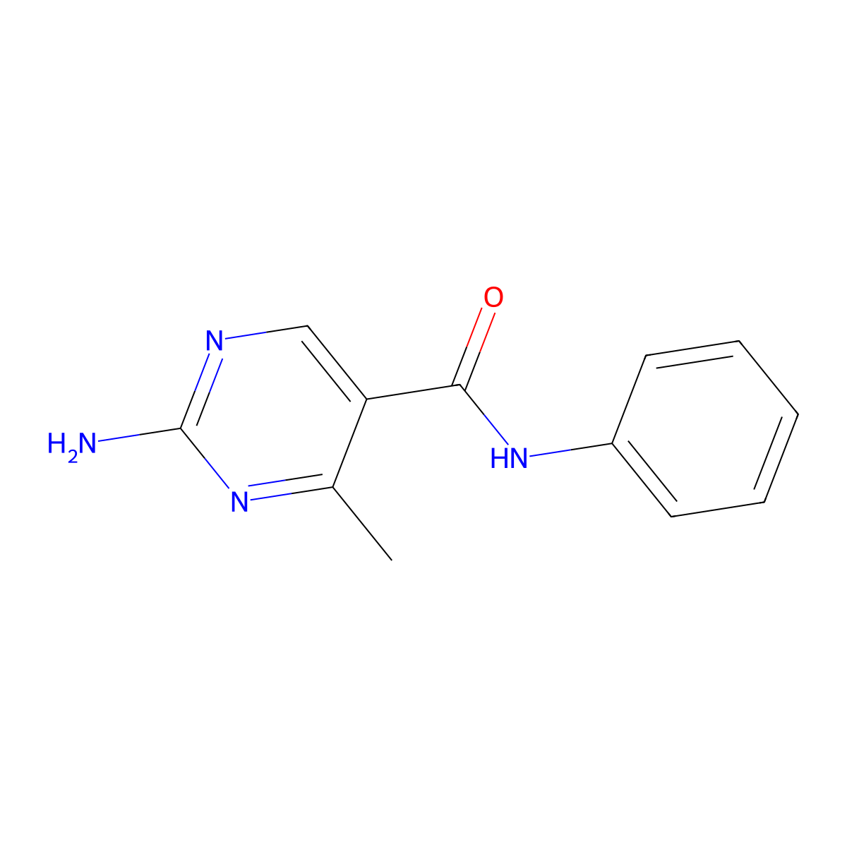 2-amino-4-methyl-N-phenylpyrimidine-5-carboxamide molecular structure, CAS 400074-73-9