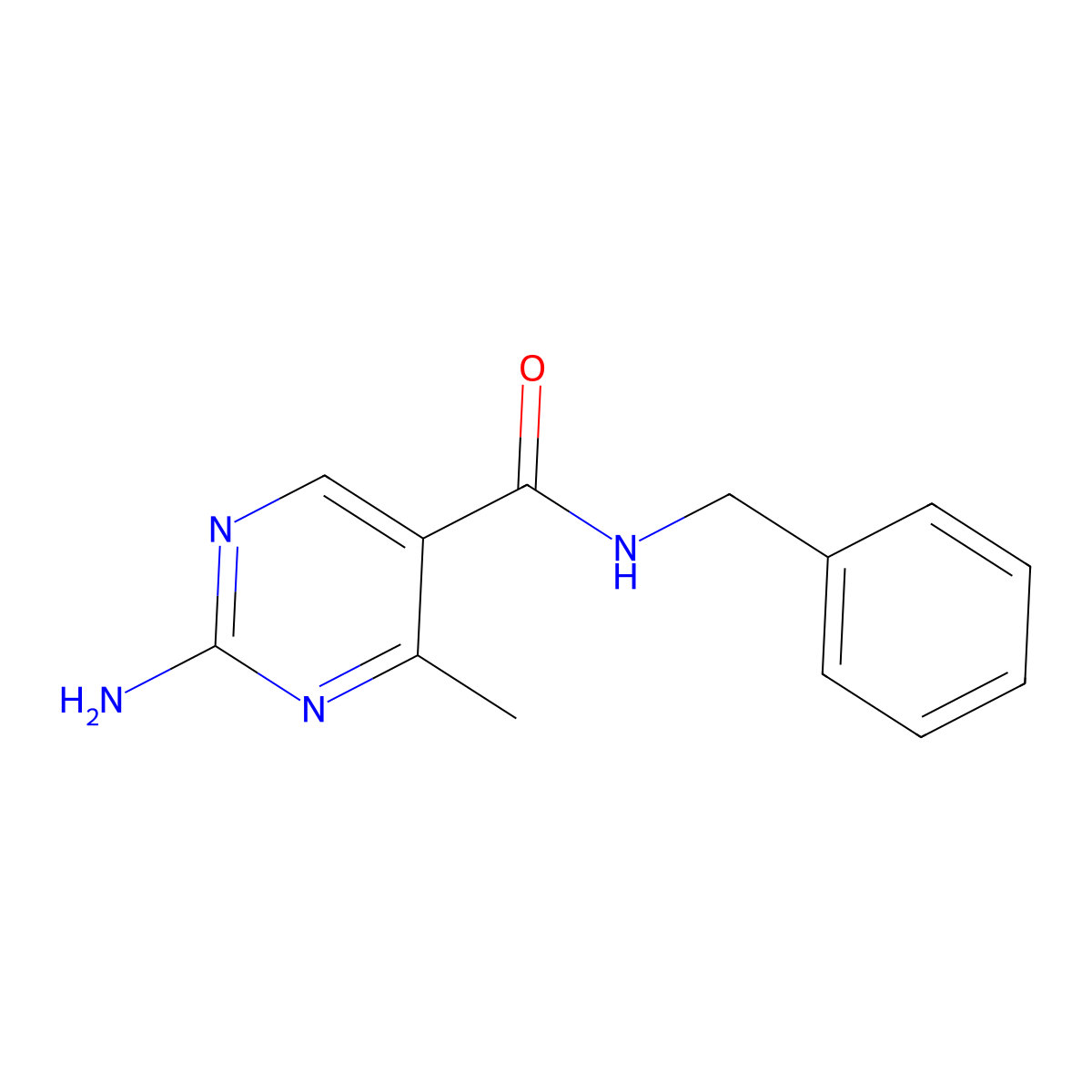 2-amino-N-benzyl-4-methylpyrimidine-5-carboxamide molecular structure, CAS 400074-74-0