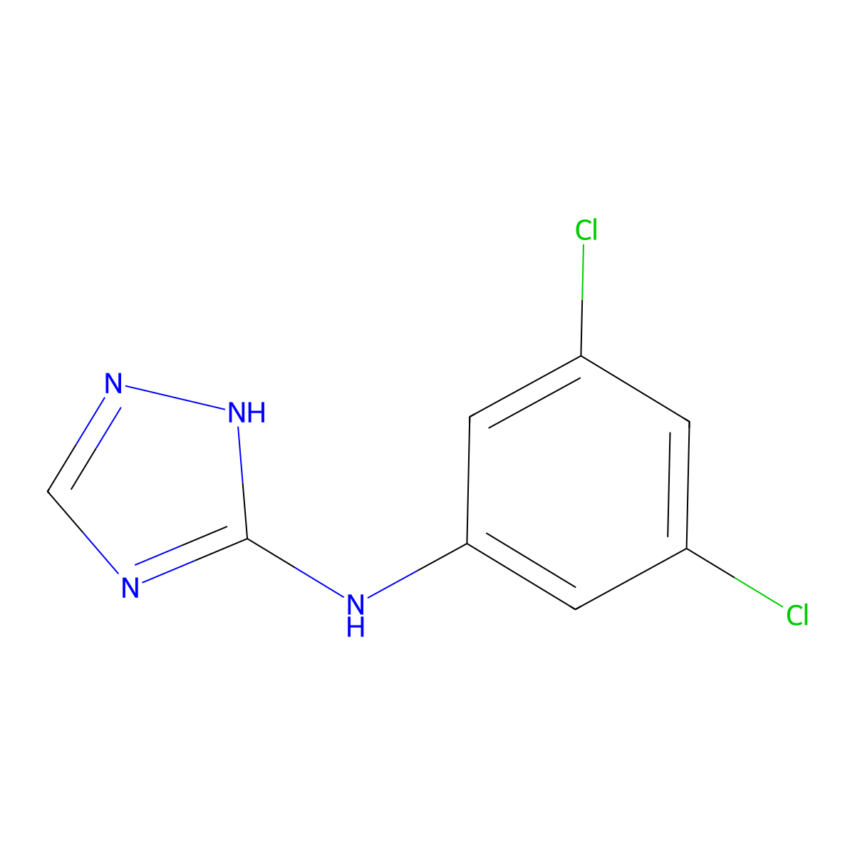 N-(3,5-dichlorophenyl)-1H-1,2,4-triazol-5-amine molecular structure, CAS 400074-75-1