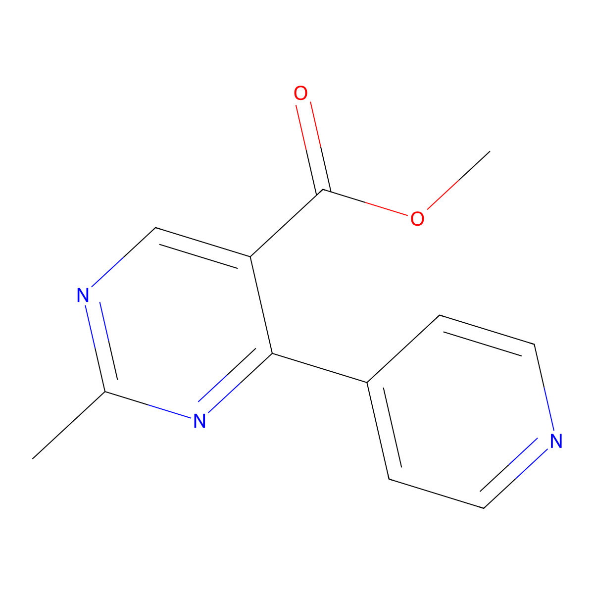 Methyl 2-methyl-4-(4-pyridinyl)-5-pyrimidinecarboxylate molecular structure, CAS 400074-78-4