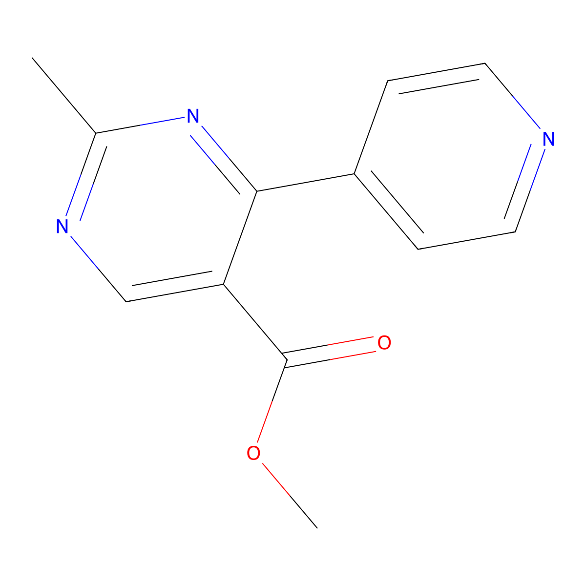 Methyl 2-methyl-4-(4-pyridinyl)-5-pyrimidinecarboxylate molecular structure, CAS 400074-78-4