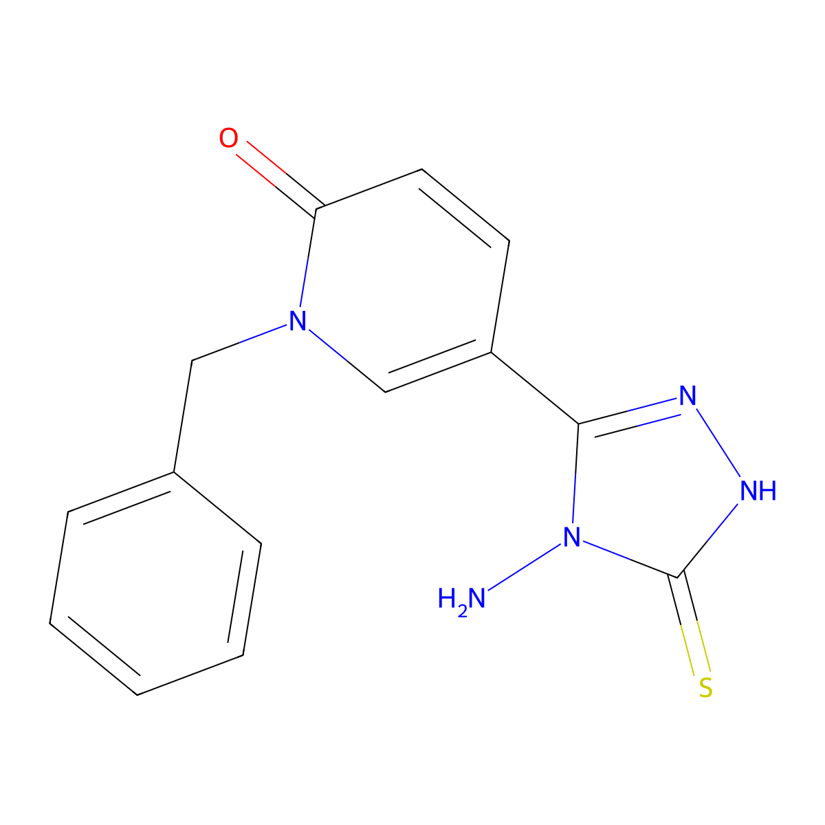 5-(4-amino-5-sulfanylidene-1H-1,2,4-triazol-3-yl)-1-benzylpyridin-2-one molecular structure, CAS 400074-84-2