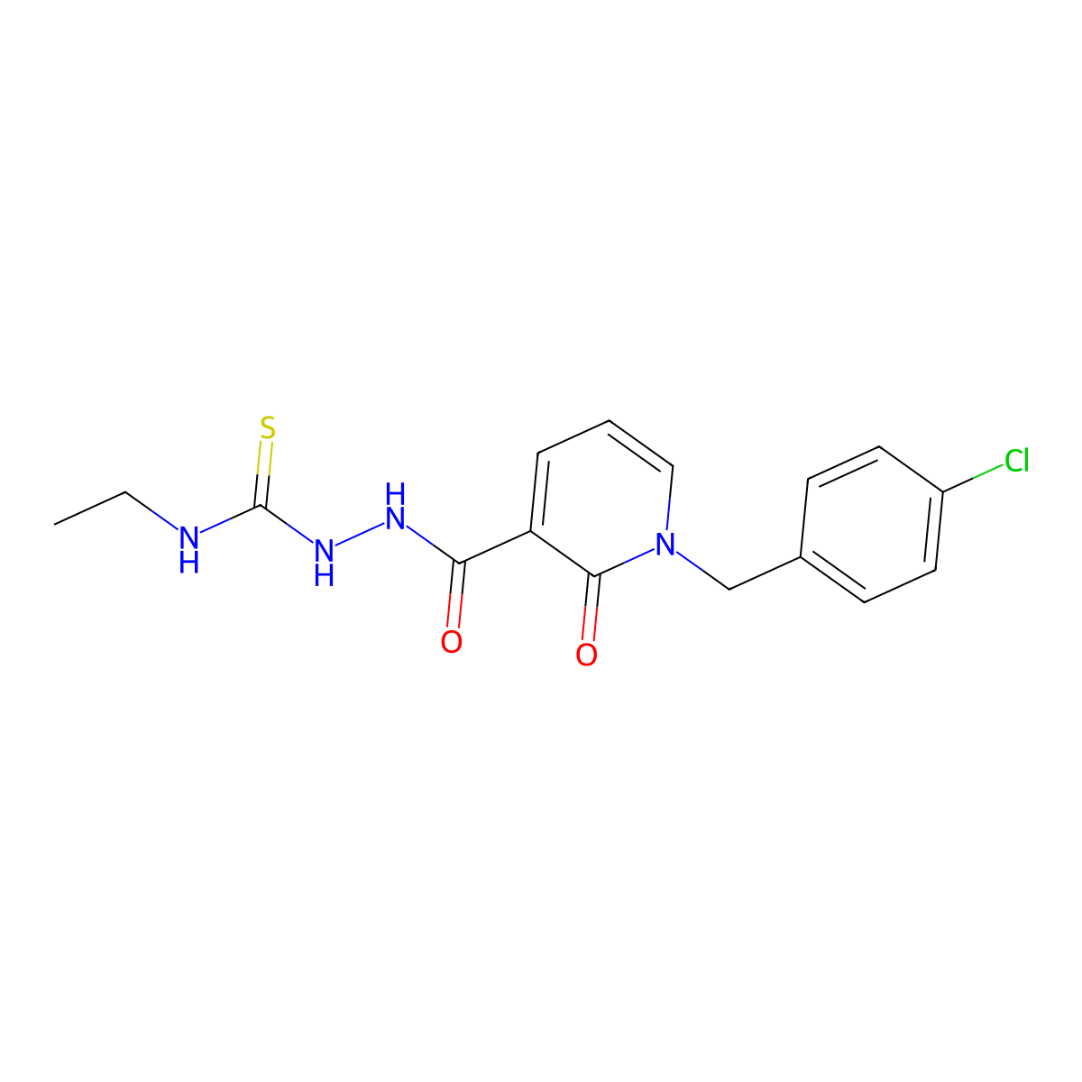 2-{[1-(4-chlorobenzyl)-2-oxo-1,2-dihydro-3-pyridinyl]carbonyl}-N-ethyl-1-hydrazinecarbothioamide molecular structure, CAS 400074-95-5
