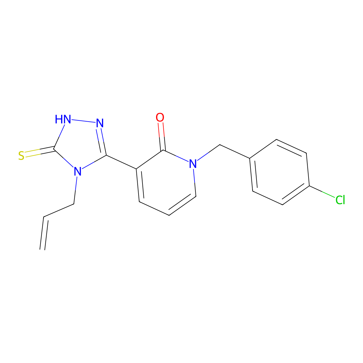 3-(4-allyl-5-sulfanyl-4H-1,2,4-triazol-3-yl)-1-(4-chlorobenzyl)-2(1H)-pyridinone molecular structure, CAS 400074-99-9