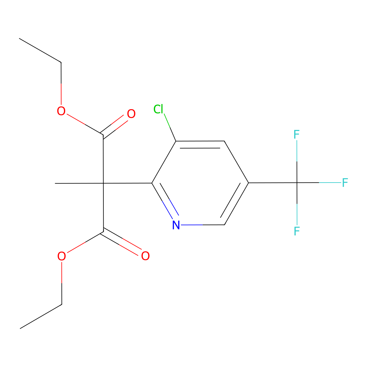 Diethyl 2-[3-chloro-5-(trifluoromethyl)-2-pyridinyl]-2-methylmalonate molecular structure, CAS 400075-21-0