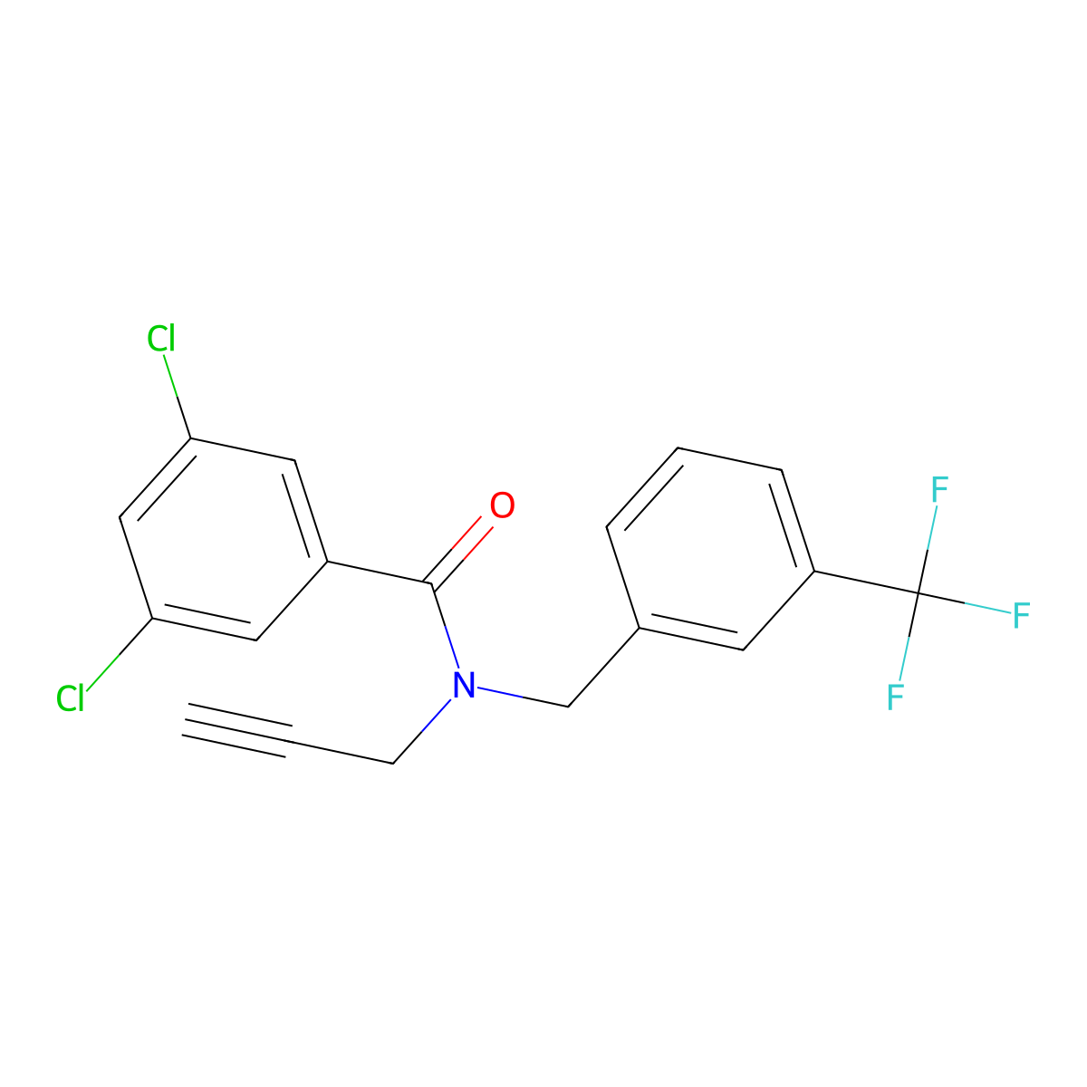 3,5-dichloro-N-(2-propynyl)-N-[3-(trifluoromethyl)benzyl]benzenecarboxamide molecular structure, CAS 400075-25-4