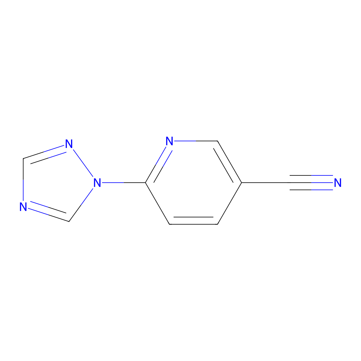 6-(1H-1,2,4-triazol-1-yl)pyridine-3-carbonitrile molecular structure, CAS 400075-27-6