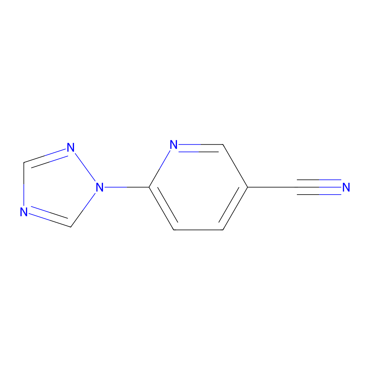 6-(1H-1,2,4-triazol-1-yl)pyridine-3-carbonitrile molecular structure, CAS 400075-27-6