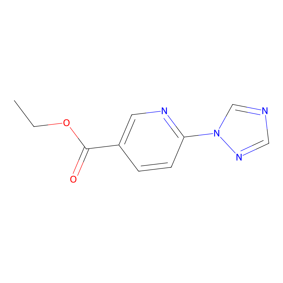 ethyl 6-(1H-1,2,4-triazol-1-yl)nicotinate molecular structure, CAS 400075-29-8