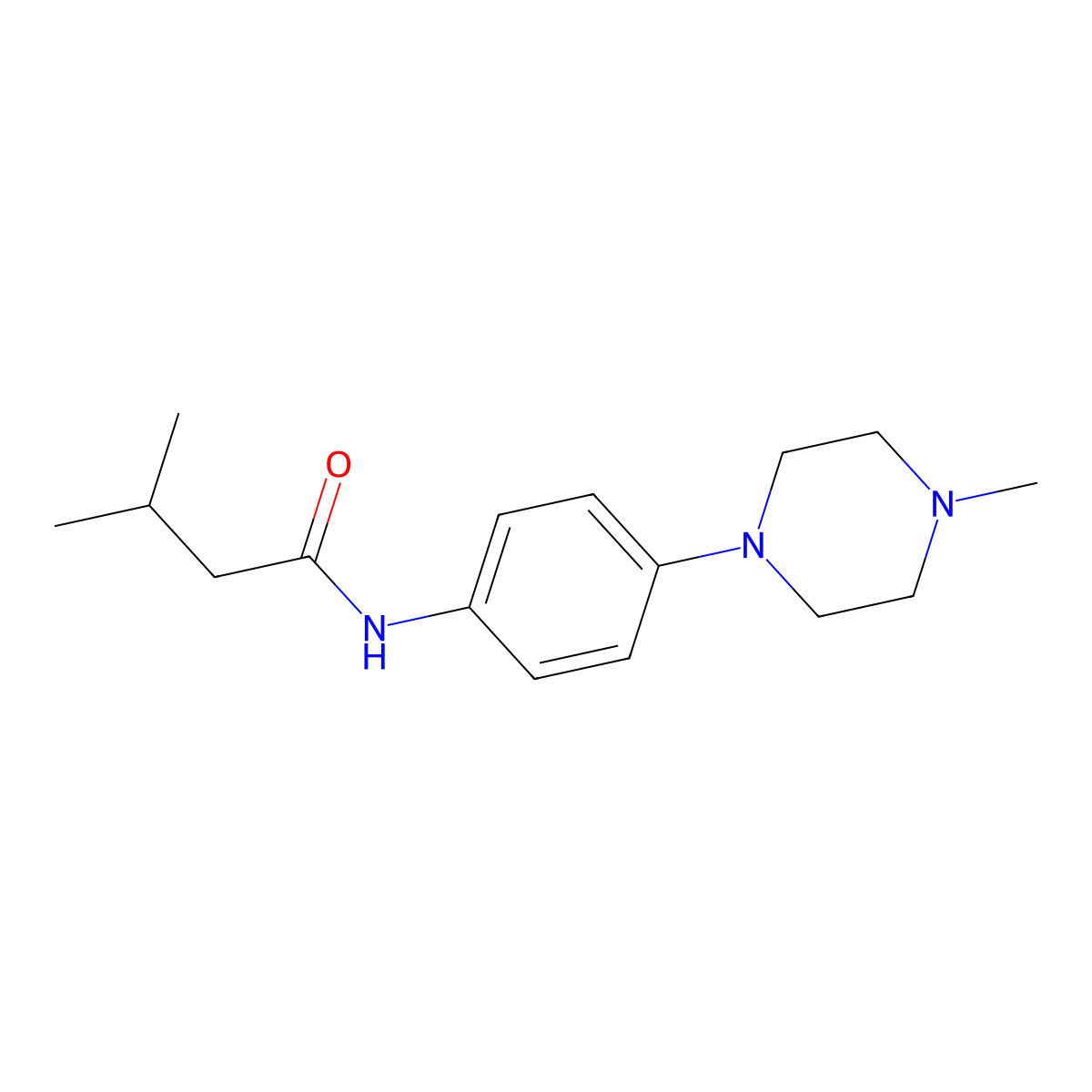 3-Methyl-N-(4-(4-methylpiperazin-1-yl)phenyl)butanamide molecular structure, CAS 400075-35-6