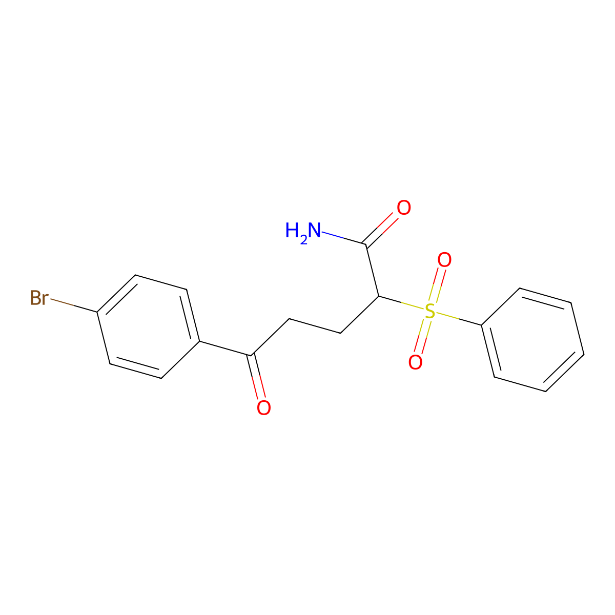 2-(Benzenesulfonyl)-5-(4-bromophenyl)-5-oxopentanamide molecular structure, CAS 400075-39-0