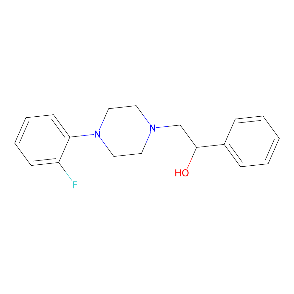 2-[4-(2-Fluorophenyl)piperazin-1-yl]-1-phenylethanol molecular structure, CAS 400075-46-9
