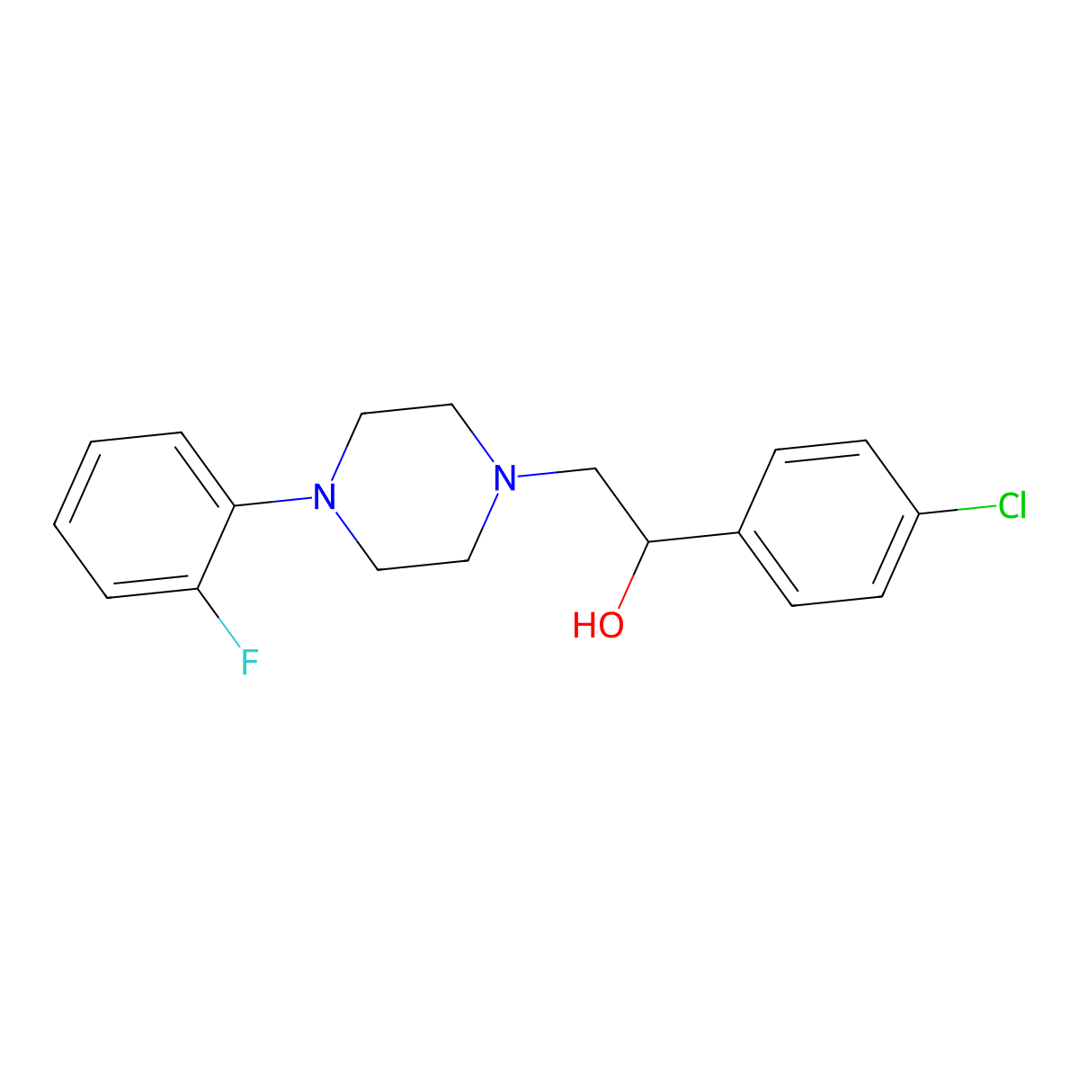 1-(4-Chlorophenyl)-2-[4-(2-fluorophenyl)piperazin-1-yl]ethanol molecular structure, CAS 400075-50-5