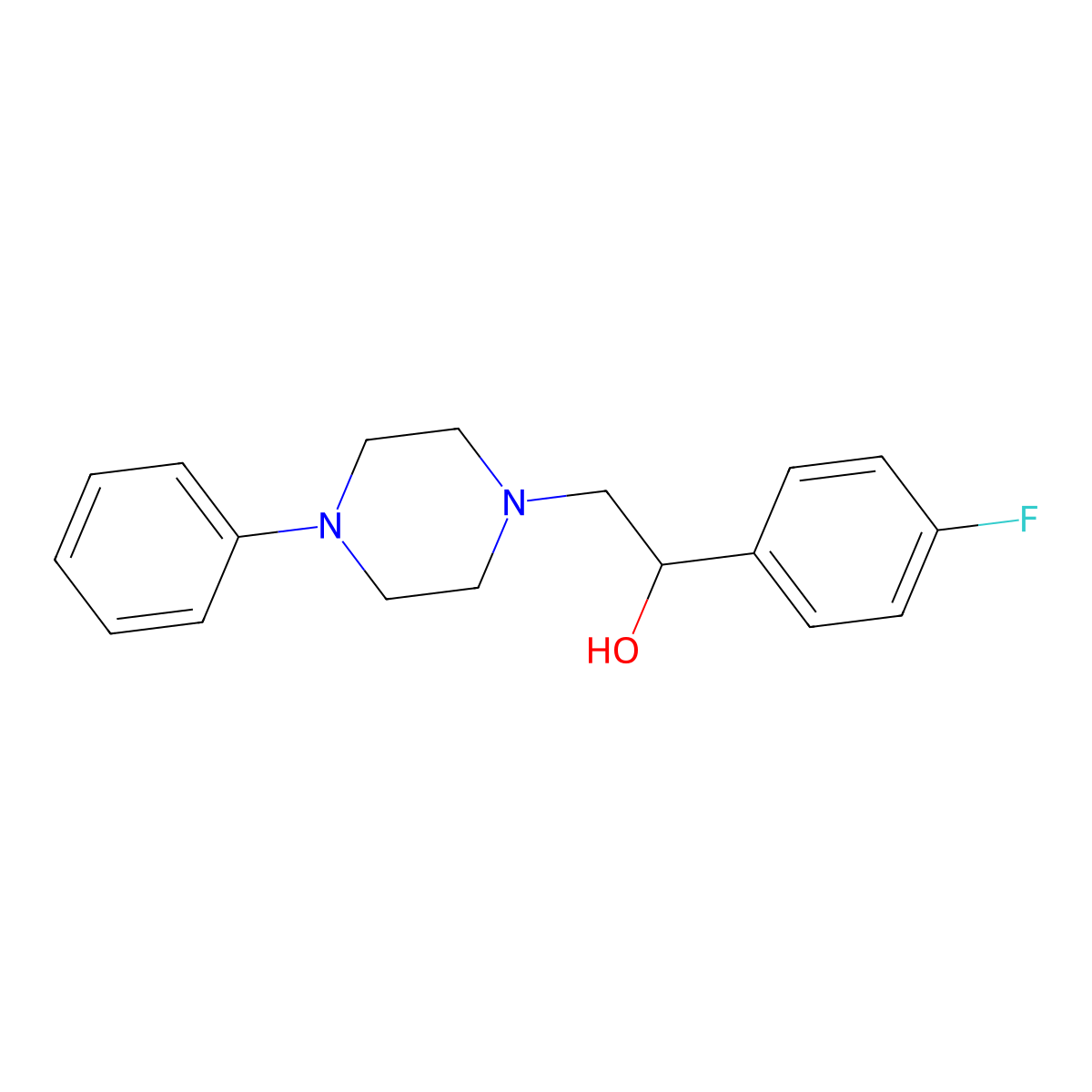 1-(4-Fluorophenyl)-2-(4-phenylpiperazino)-1-ethanol molecular structure, CAS 400075-52-7