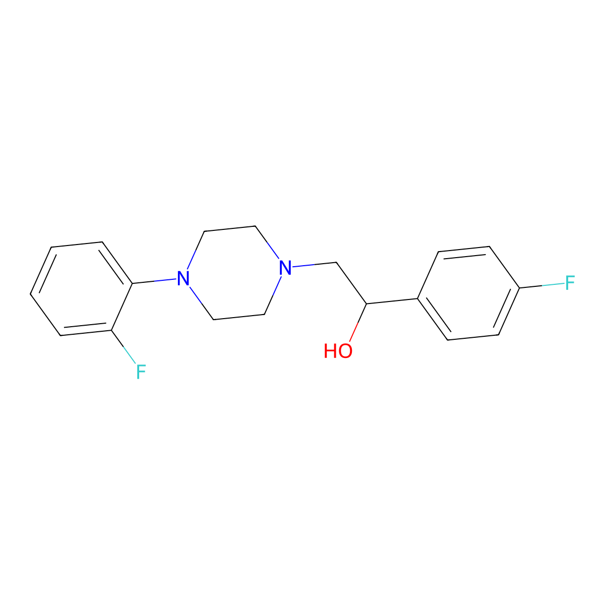 1-(4-Fluorophenyl)-2-[4-(2-fluorophenyl)piperazino]-1-ethanol molecular structure, CAS 400075-55-0