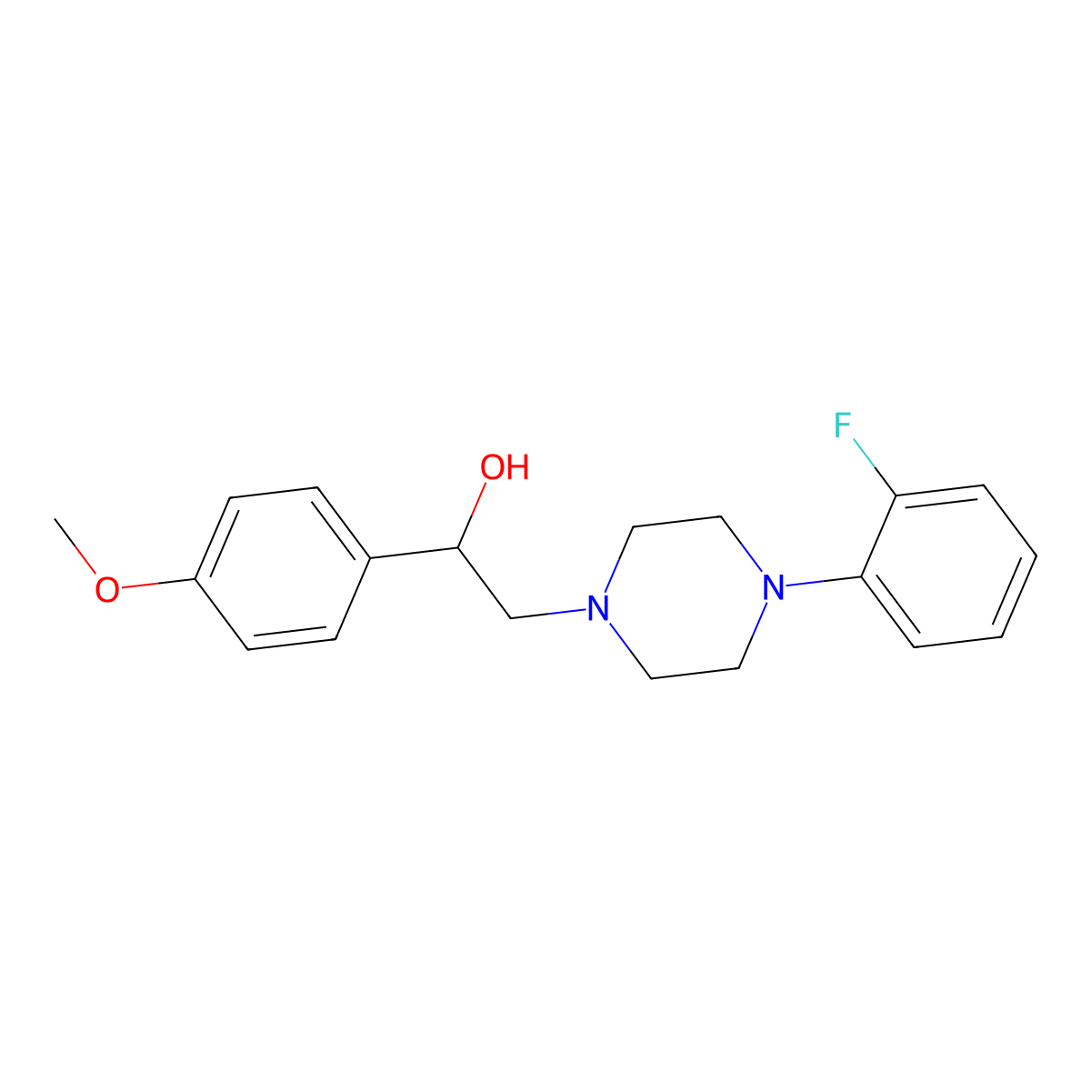 2-[4-(2-Fluorophenyl)piperazin-1-yl]-1-(4-methoxyphenyl)ethanol molecular structure, CAS 400075-59-4