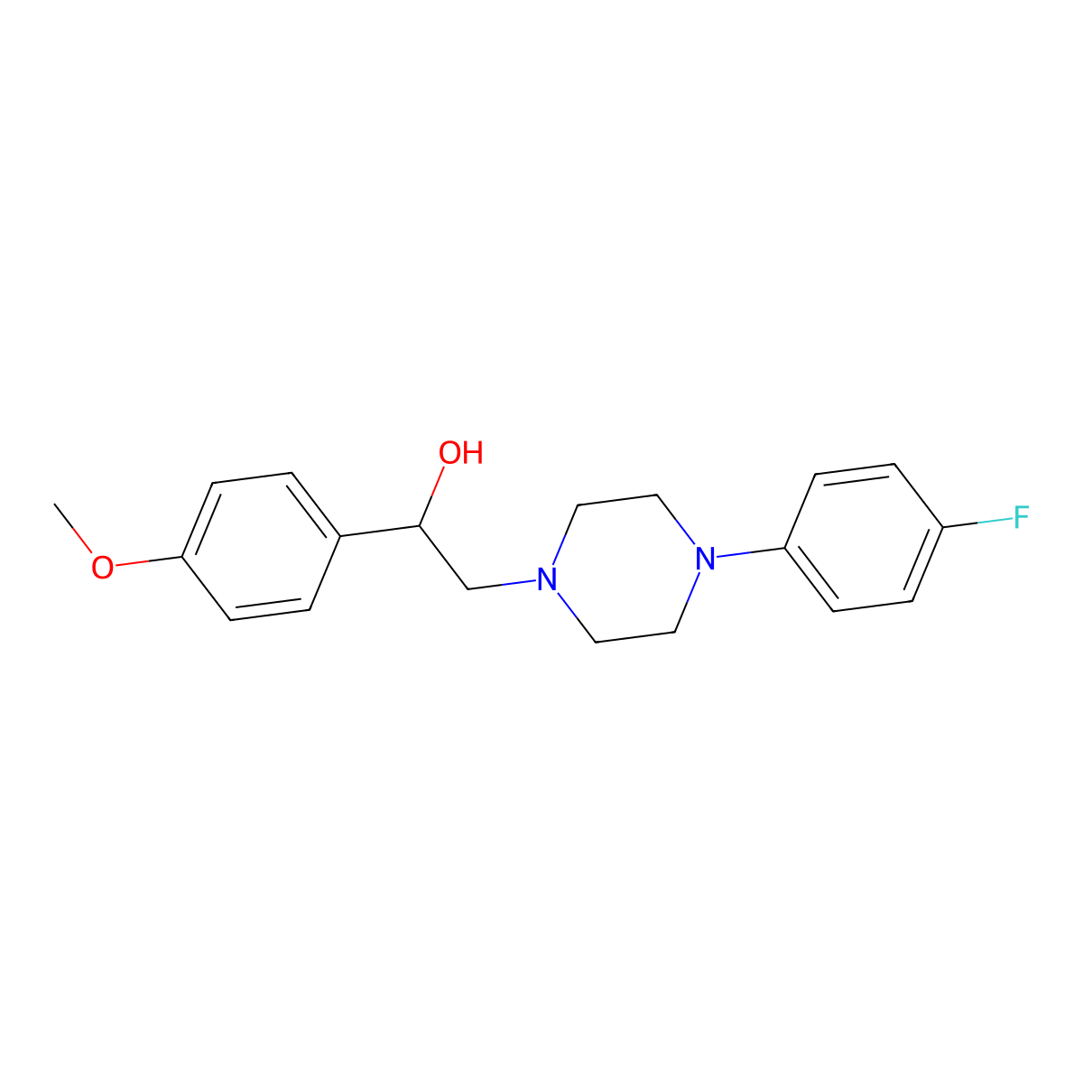 2-[4-(4-Fluorophenyl)piperazin-1-yl]-1-(4-methoxyphenyl)ethanol molecular structure, CAS 400075-60-7