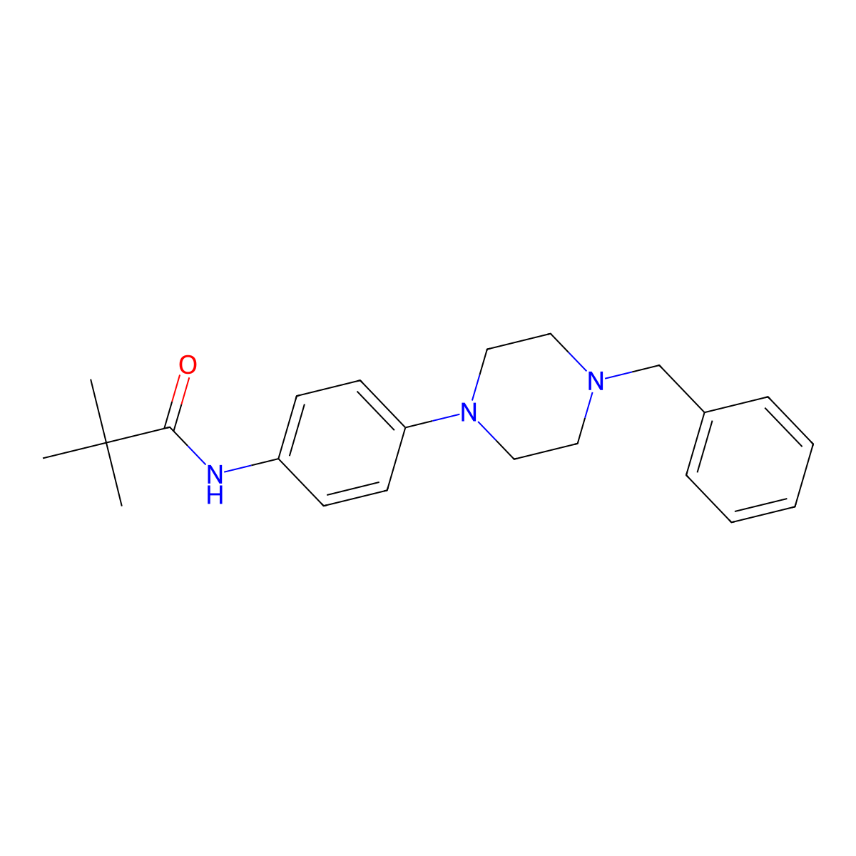 N-[4-(4-benzylpiperazin-1-yl)phenyl]-2,2-dimethylpropanamide molecular structure, CAS 400075-62-9