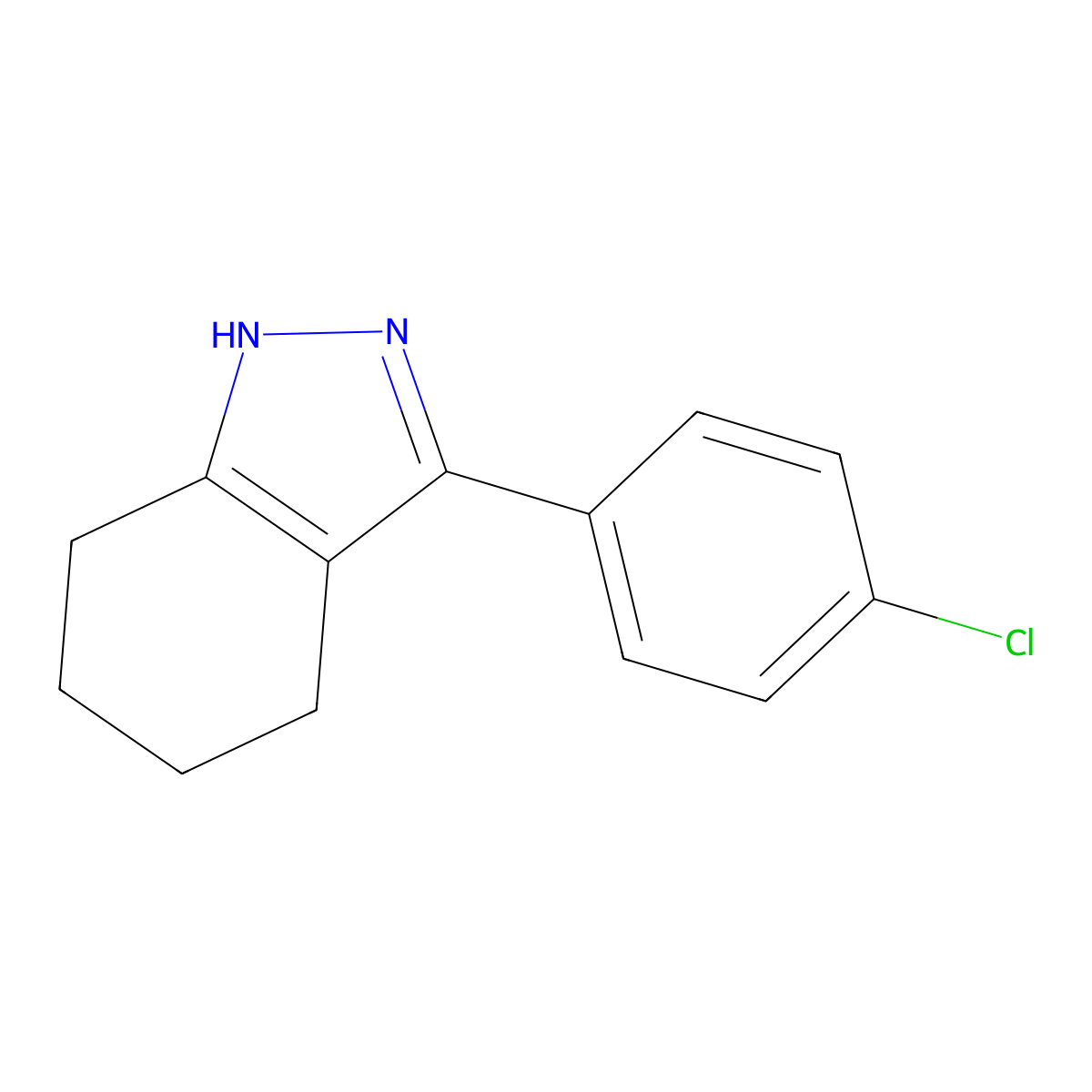 3-(4-chlorophenyl)-4,5,6,7-tetrahydro-1H-indazole molecular structure, CAS 400075-81-2
