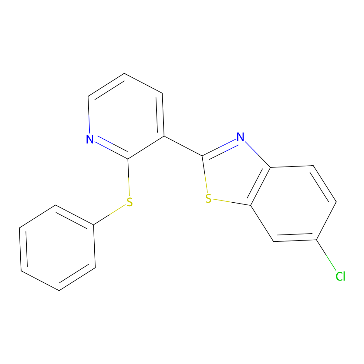 6-Chloro-2-[2-(phenylsulfanyl)-3-pyridinyl]-1,3-benzothiazole molecular structure, CAS 400075-94-7