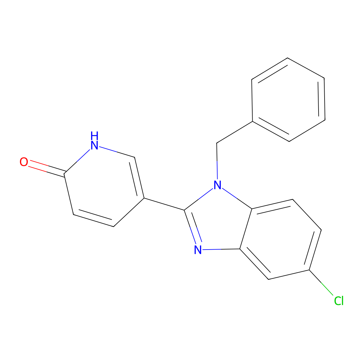 5-(1-benzyl-5-chloro-1H-1,3-benzimidazol-2-yl)-2(1H)-pyridinone molecular structure, CAS 400075-96-9