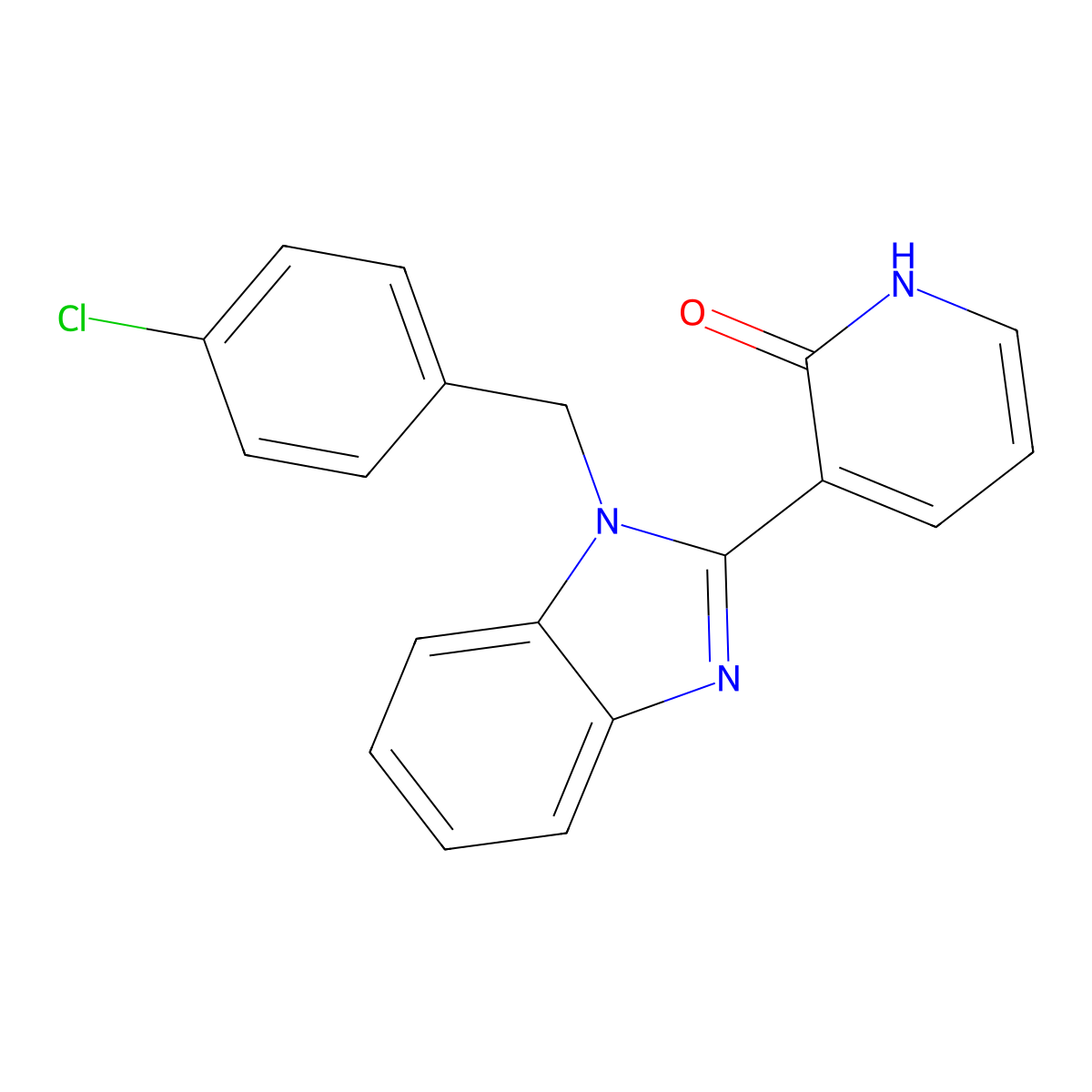 3-[1-(4-chlorobenzyl)-1H-1,3-benzimidazol-2-yl]-2(1H)-pyridinone molecular structure, CAS 400076-00-8