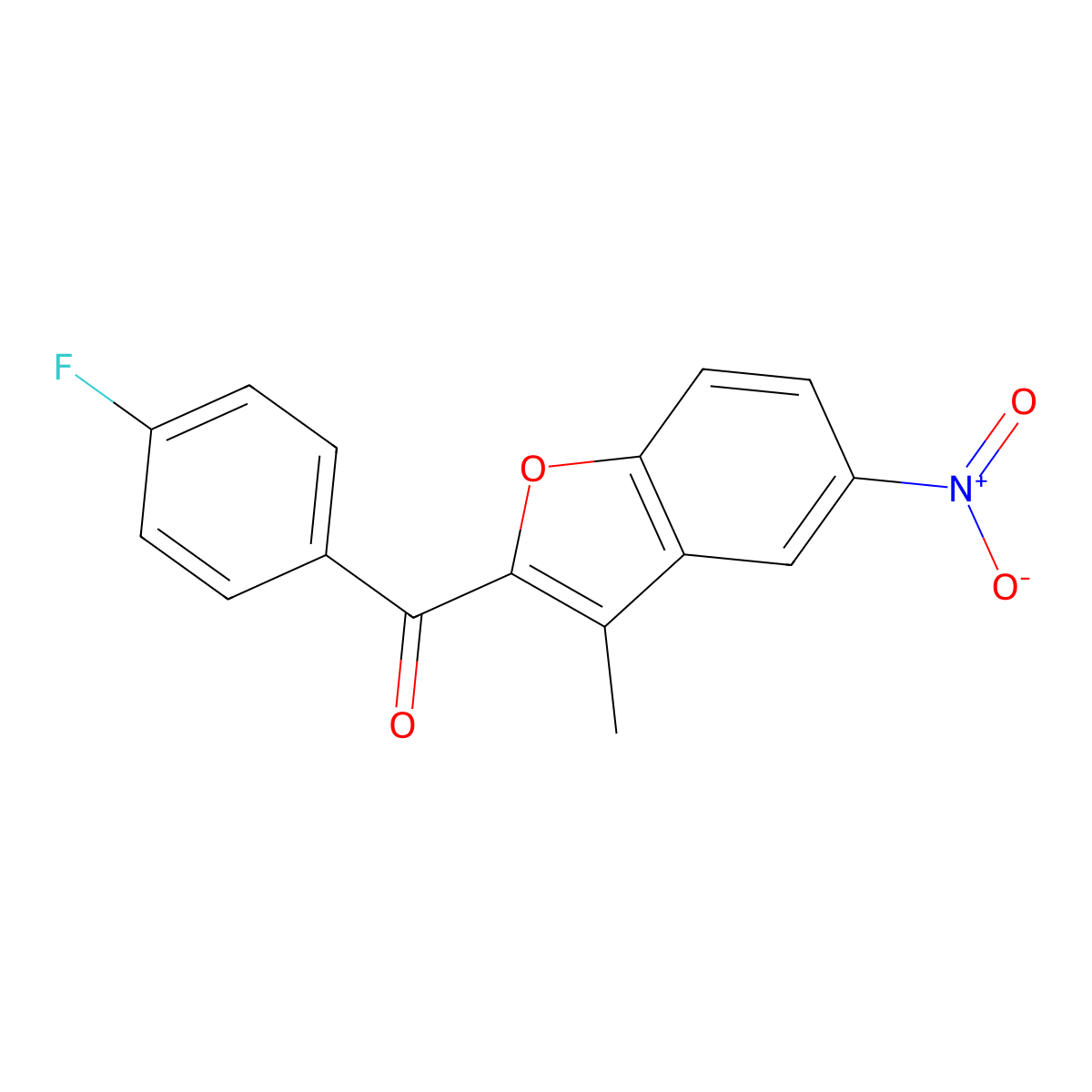 (4-Fluorophenyl)(3-methyl-5-nitro-1-benzofuran-2-yl)methanone molecular structure, CAS 400076-07-5