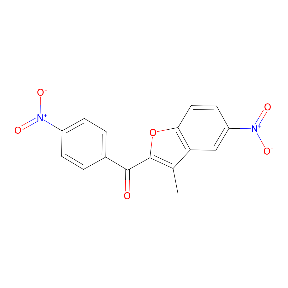 (3-Methyl-5-nitro-1-benzofuran-2-yl)(4-nitrophenyl)methanone molecular structure, CAS 400076-08-6