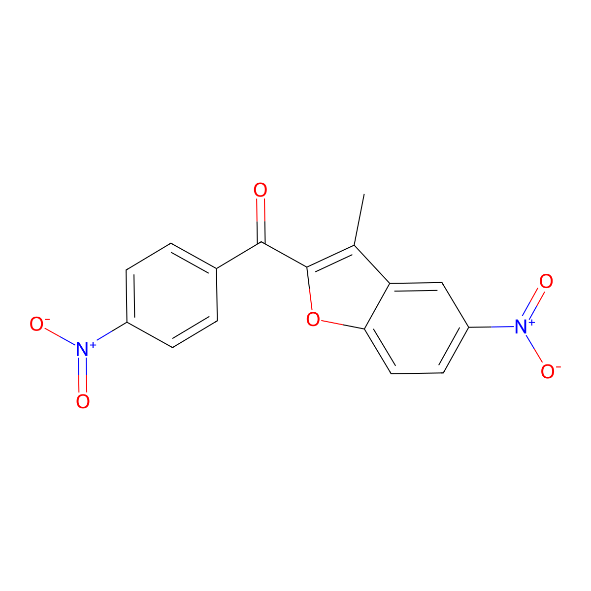 (3-Methyl-5-nitro-1-benzofuran-2-yl)(4-nitrophenyl)methanone molecular structure, CAS 400076-08-6