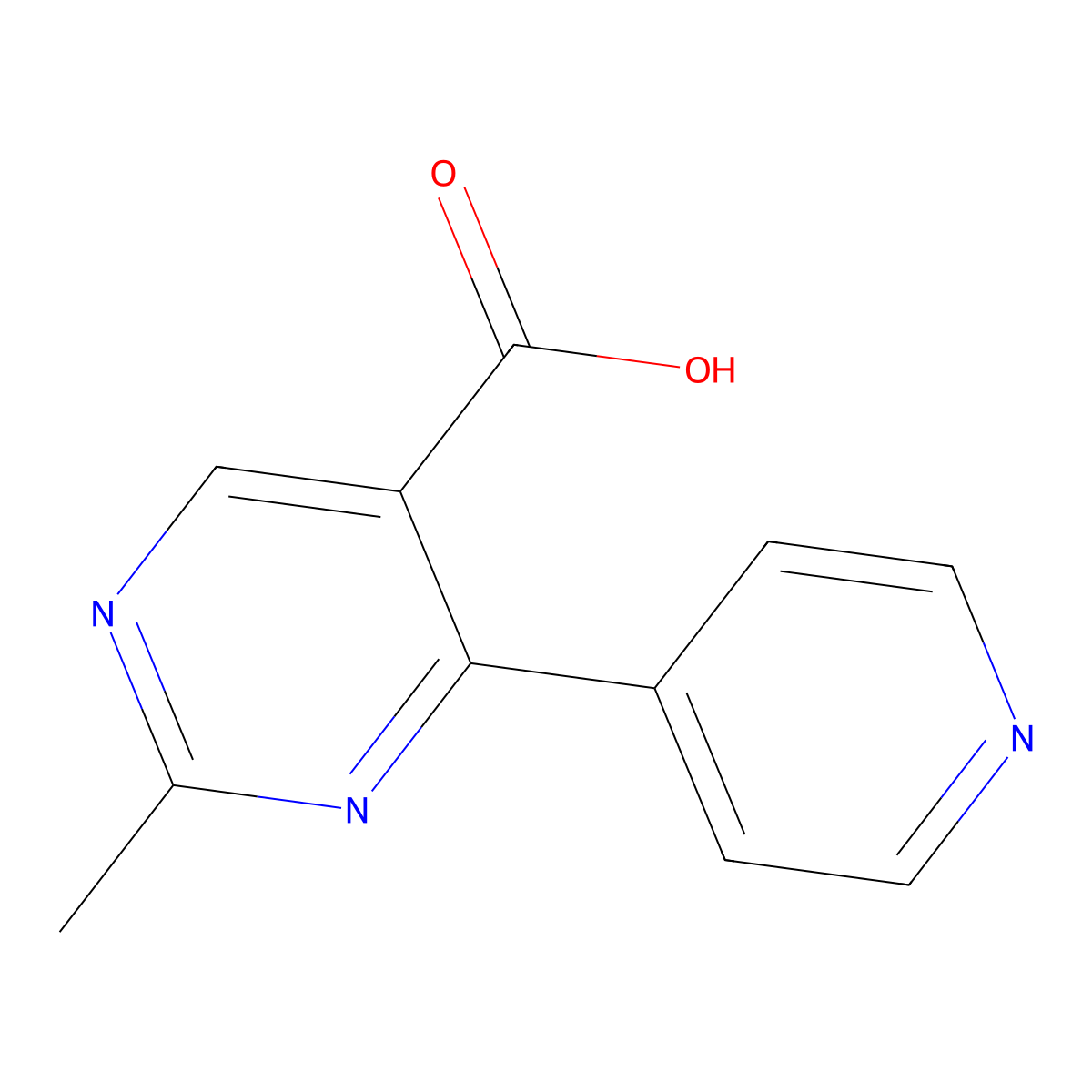 2-Methyl-4-(pyridin-4-yl)pyrimidine-5-carboxylic acid molecular structure, CAS 400076-51-9