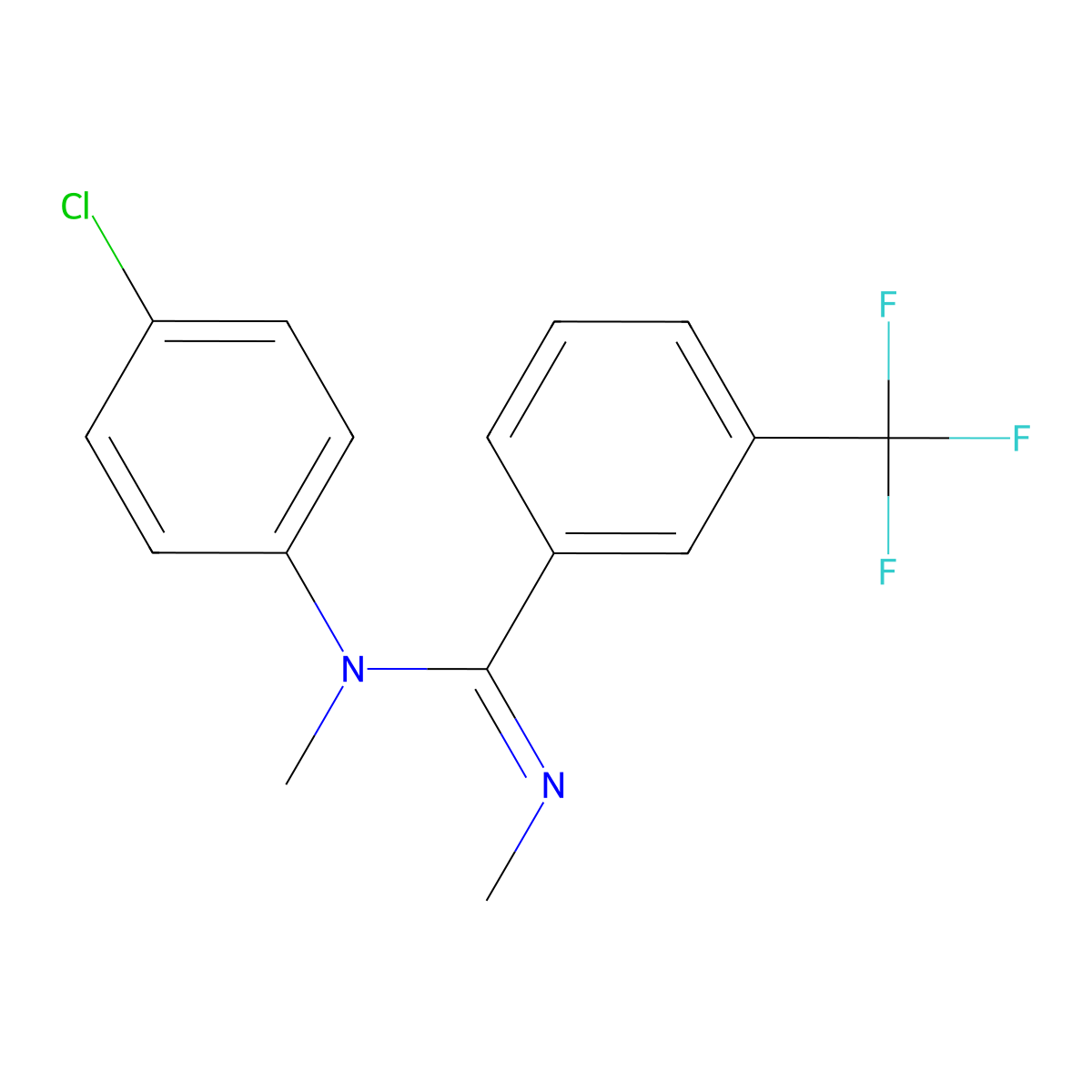 N-(4-chlorophenyl)-N,N'-dimethyl-3-(trifluoromethyl)benzenecarboximidamide molecular structure, CAS 400076-74-6