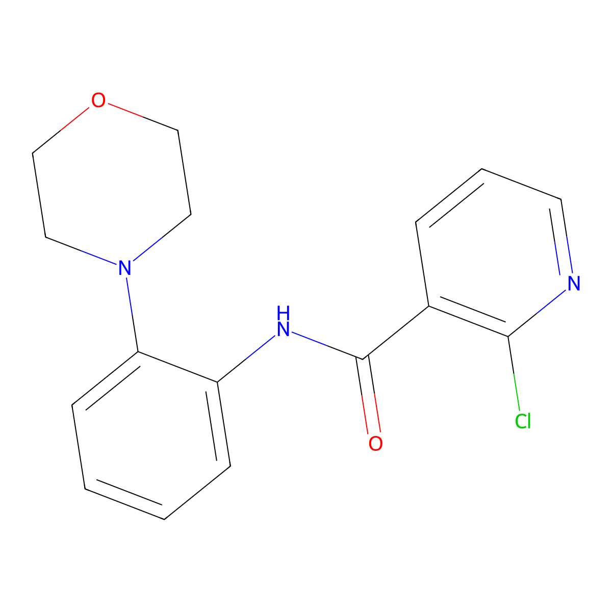 2-chloro-N-[2-(morpholin-4-yl)phenyl]pyridine-3-carboxamide molecular structure, CAS 400076-83-7