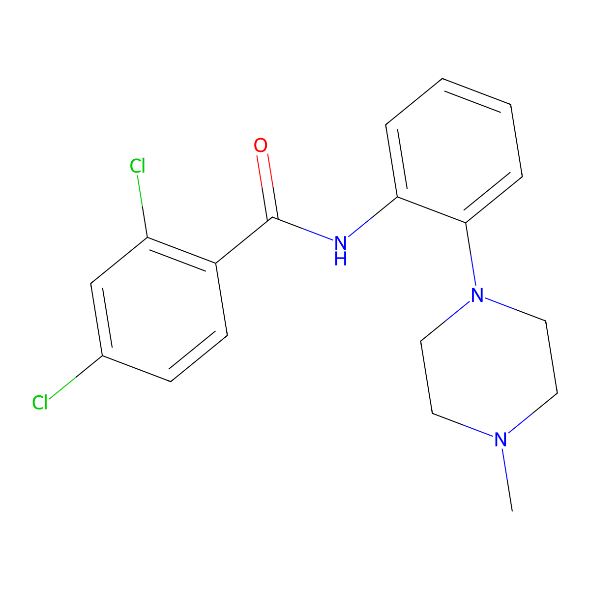2,4-dichloro-N-[2-(4-methylpiperazin-1-yl)phenyl]benzamide molecular structure, CAS 400076-84-8