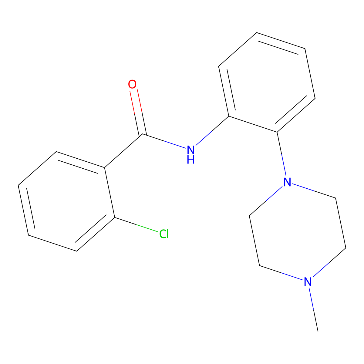 2-chloro-N-[2-(4-methylpiperazin-1-yl)phenyl]benzamide molecular structure, CAS 400076-85-9