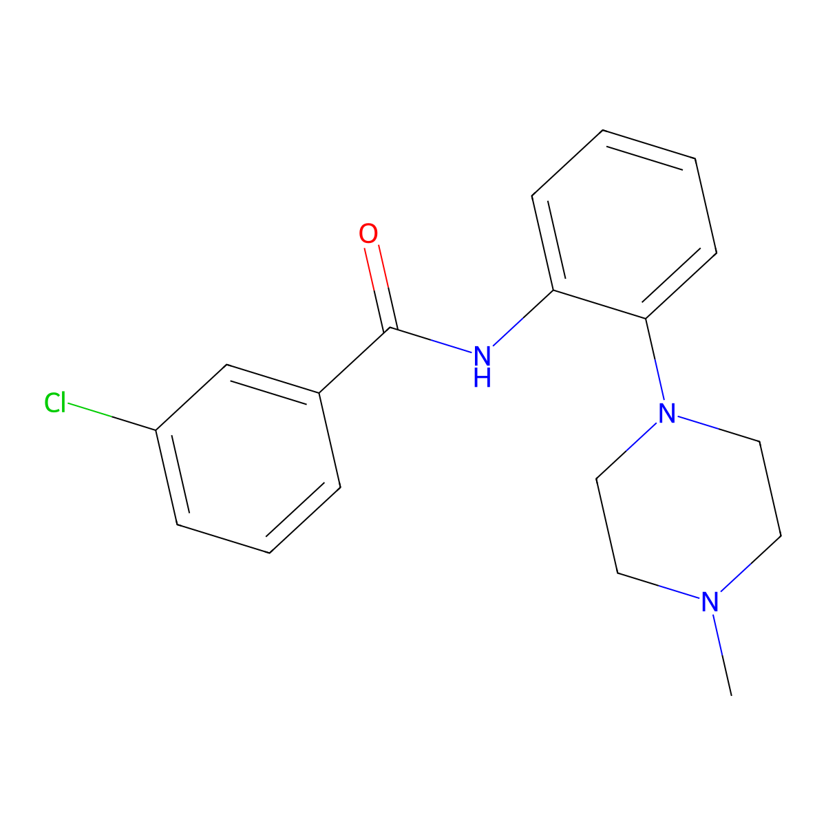 3-chloro-N-[2-(4-methylpiperazin-1-yl)phenyl]benzamide molecular structure, CAS 400076-86-0