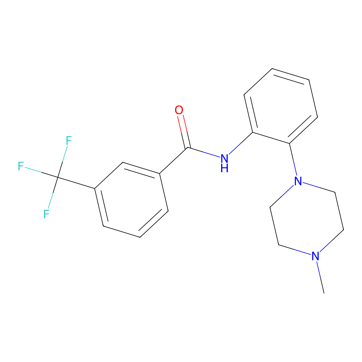 N-[2-(4-methylpiperazin-1-yl)phenyl]-3-(trifluoromethyl)benzamide molecular structure, CAS 400076-90-6