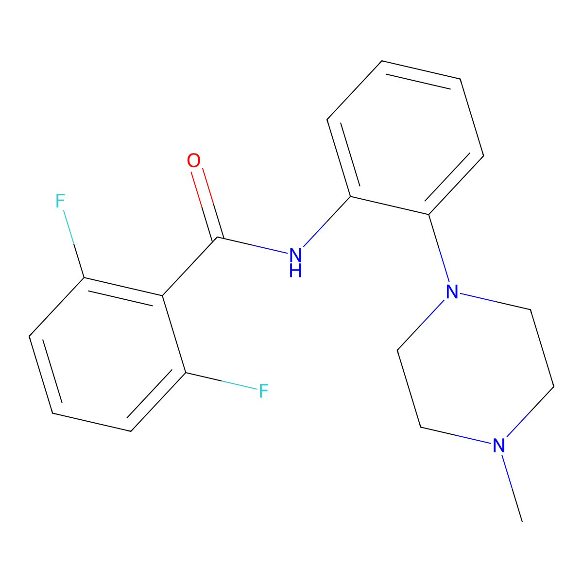2,6-difluoro-N-[2-(4-methylpiperazin-1-yl)phenyl]benzamide molecular structure, CAS 400076-91-7